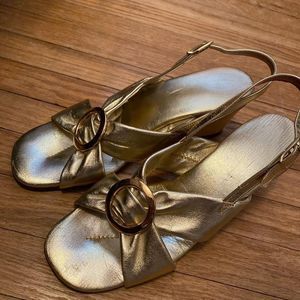 Golden heel sandals
